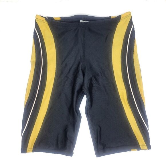 Vintage Speedo  Swim Jammers Black Yellow Size 30 - Picture 1 of 4